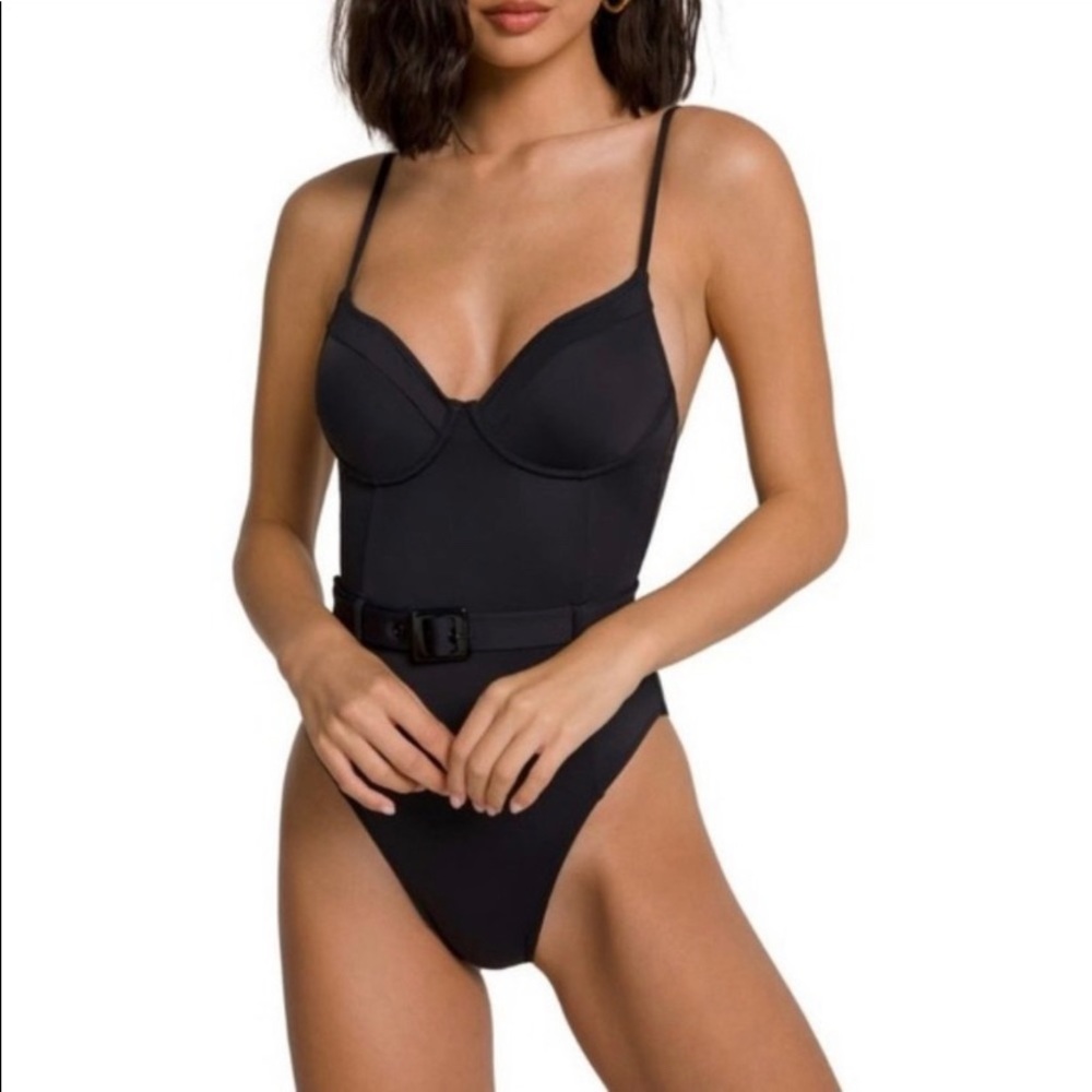 NWT Good American Show Off One-Piece Swimsuit GSW0020 Size 3
